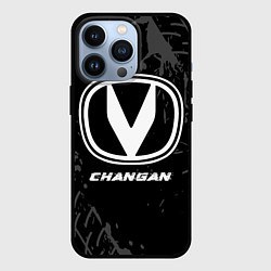 Чехол для iPhone 13 Pro Changan speed на темном фоне со следами шин, цвет: 3D-черный