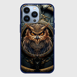 Чехол для iPhone 13 Pro Сова в викинг-стиле, цвет: 3D-тёмно-синий