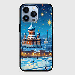 Чехол для iPhone 13 Pro Новогодняя Москва, цвет: 3D-черный