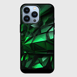 Чехол для iPhone 13 Pro Green abstract, цвет: 3D-черный