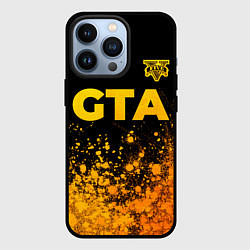 Чехол для iPhone 13 Pro GTA - gold gradient посередине, цвет: 3D-черный
