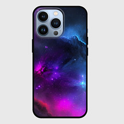 Чехол для iPhone 13 Pro Бескрайний космос фиолетовый, цвет: 3D-черный