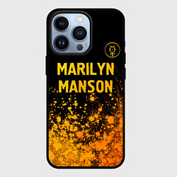 Чехол для iPhone 13 Pro Marilyn Manson - gold gradient посередине, цвет: 3D-черный
