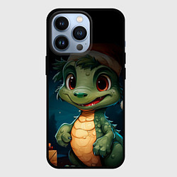 Чехол iPhone 13 Pro Новогодний зеленый дракончик