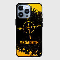 Чехол для iPhone 13 Pro Megadeth - gold gradient, цвет: 3D-черный