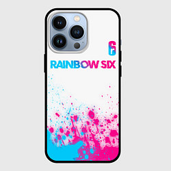 Чехол для iPhone 13 Pro Rainbow Six neon gradient style посередине, цвет: 3D-черный