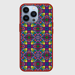 Чехол для iPhone 13 Pro Стеклянная мозаика, цвет: 3D-красный