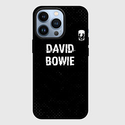 Чехол для iPhone 13 Pro David Bowie glitch на темном фоне посередине, цвет: 3D-черный