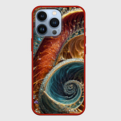 Чехол для iPhone 13 Pro Текстура спираль из кристалов, цвет: 3D-красный
