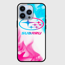 Чехол для iPhone 13 Pro Subaru neon gradient style, цвет: 3D-черный