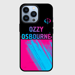 Чехол для iPhone 13 Pro Ozzy Osbourne - neon gradient посередине, цвет: 3D-черный
