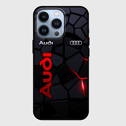 Чехол для iPhone 13 Pro Audi - плиты с эффектом свечения, цвет: 3D-черный