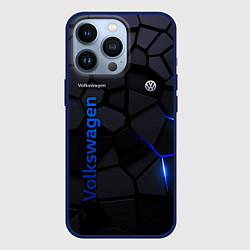 Чехол для iPhone 13 Pro Volkswagen - плиты с эффектом свечения, цвет: 3D-тёмно-синий