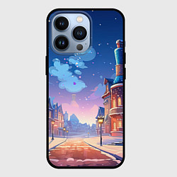 Чехол для iPhone 13 Pro Новогодний город, цвет: 3D-черный