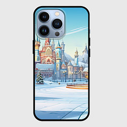 Чехол для iPhone 13 Pro Новогодний городской пейзаж, цвет: 3D-черный