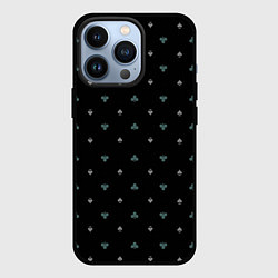 Чехол для iPhone 13 Pro Карточные масти на чёрном фоне, цвет: 3D-черный