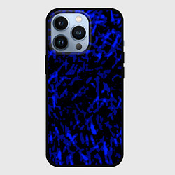 Чехол для iPhone 13 Pro Абстракция чёрно-синий, цвет: 3D-черный