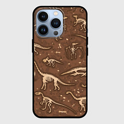 Чехол для iPhone 13 Pro Dinosaurs bones, цвет: 3D-черный