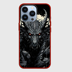 Чехол для iPhone 13 Pro Дракон магических снежинок, цвет: 3D-красный