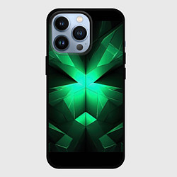 Чехол для iPhone 13 Pro Зеленая абстракция с ярким светом, цвет: 3D-черный