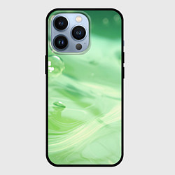 Чехол для iPhone 13 Pro Зеленая вода с пузырями, цвет: 3D-черный