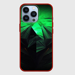 Чехол для iPhone 13 Pro Зеленая абстракция: симфония природы, цвет: 3D-красный