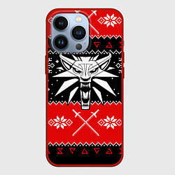 Чехол для iPhone 13 Pro The Witcher christmas sweater, цвет: 3D-красный