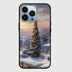 Чехол для iPhone 13 Pro Новогодняя елка на улице, цвет: 3D-черный