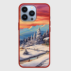 Чехол для iPhone 13 Pro Северное сияние веселья, цвет: 3D-красный