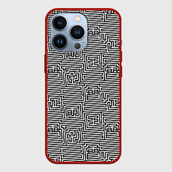 Чехол для iPhone 13 Pro Лабиринт с иероглифами, цвет: 3D-красный