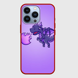Чехол для iPhone 13 Pro Милый огнедышащий дракончик, цвет: 3D-красный