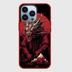 Чехол для iPhone 13 Pro Дракон северных сияний, цвет: 3D-красный