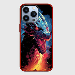 Чехол для iPhone 13 Pro Дракон зимнего волшебства 2024, цвет: 3D-красный