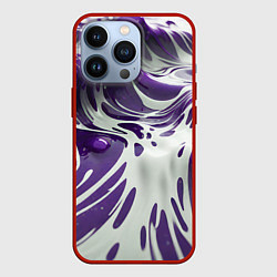 Чехол для iPhone 13 Pro Бело-фиолетовая краска, цвет: 3D-красный