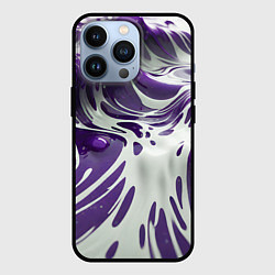 Чехол для iPhone 13 Pro Бело-фиолетовая краска, цвет: 3D-черный