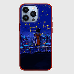 Чехол для iPhone 13 Pro Юный астроном, цвет: 3D-красный