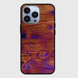 Чехол для iPhone 13 Pro Деревянная благородная текстура, цвет: 3D-черный