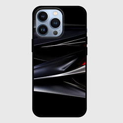 Чехол для iPhone 13 Pro Black red abstract, цвет: 3D-черный