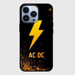 Чехол для iPhone 13 Pro AC DC - gold gradient, цвет: 3D-черный