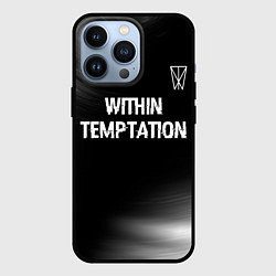 Чехол для iPhone 13 Pro Within Temptation glitch на темном фоне посередине, цвет: 3D-черный