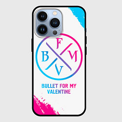 Чехол для iPhone 13 Pro Bullet For My Valentine neon gradient style, цвет: 3D-черный