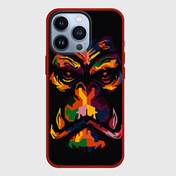Чехол для iPhone 13 Pro Морда гориллы поп-арт, цвет: 3D-красный