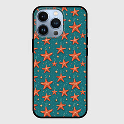 Чехол для iPhone 13 Pro Морские звезды тоже хотят на ёлку, цвет: 3D-черный