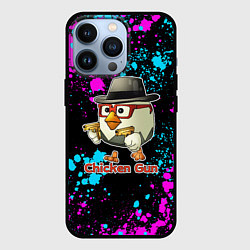 Чехол для iPhone 13 Pro Chicken gun - neon, цвет: 3D-черный