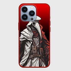 Чехол для iPhone 13 Pro Чумной доктор и чёрно-красный градиент, цвет: 3D-красный