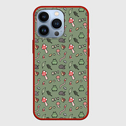 Чехол для iPhone 13 Pro Goblincore - паттерн, цвет: 3D-красный