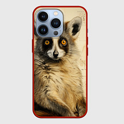Чехол для iPhone 13 Pro Лемур в стиле диаграмм Давинчи, цвет: 3D-красный