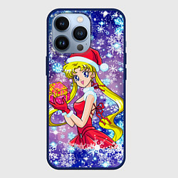 Чехол для iPhone 13 Pro Новогодняя Сейлор Мун, цвет: 3D-тёмно-синий