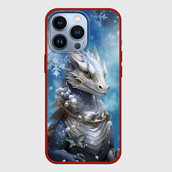 Чехол для iPhone 13 Pro Зимний дракон, цвет: 3D-красный