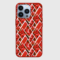 Чехол для iPhone 13 Pro Красные треугольники, цвет: 3D-красный